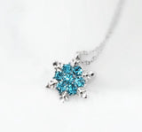 Aqua Flower Star Curb Chain Pendant